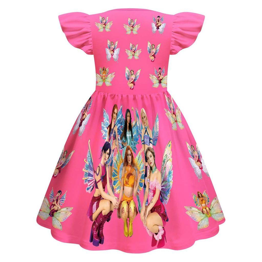 82982 Kids Girls KATSEYE Printed Summer Elastic Dress