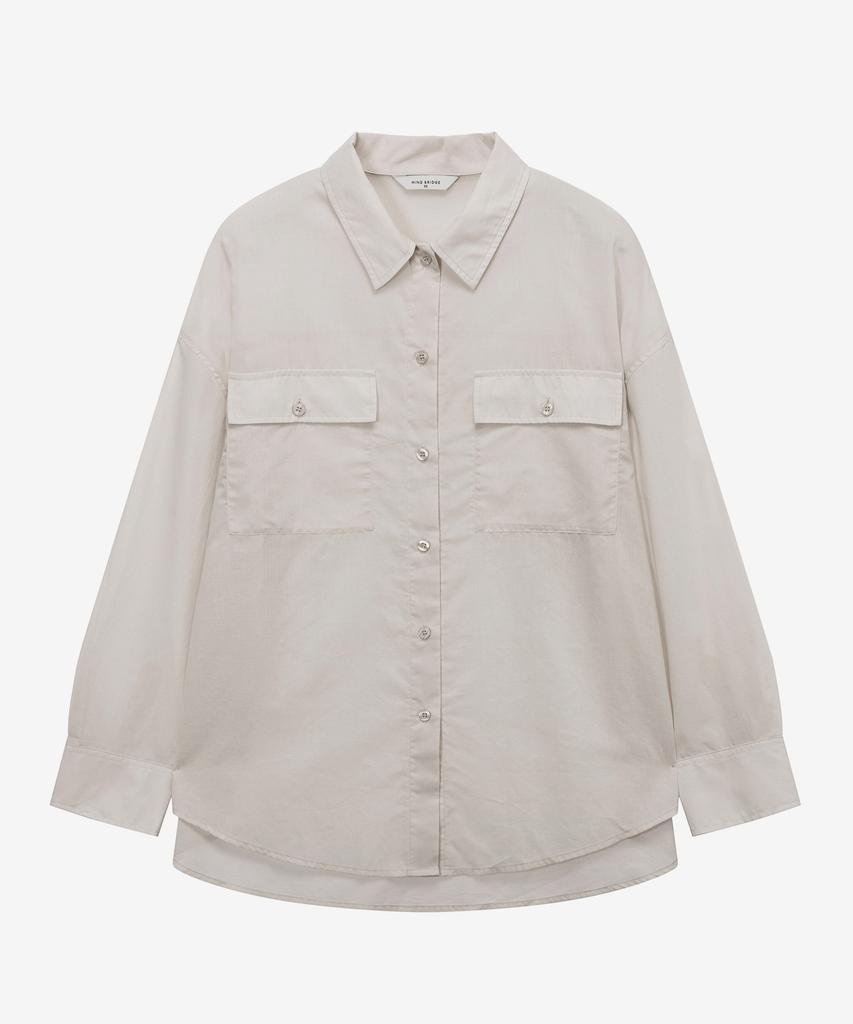 MIND BRIDGE WOMEN [W] Sheer Cotton Oversized Out-Pocket Shirt - 3 Colors