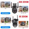 8K 16MP WiFi IP 20X Zoom PTZ Outdoor Wireless Security Camera Four Lens CCTV Cam 4K Video Surveillance Cameras Smart Home