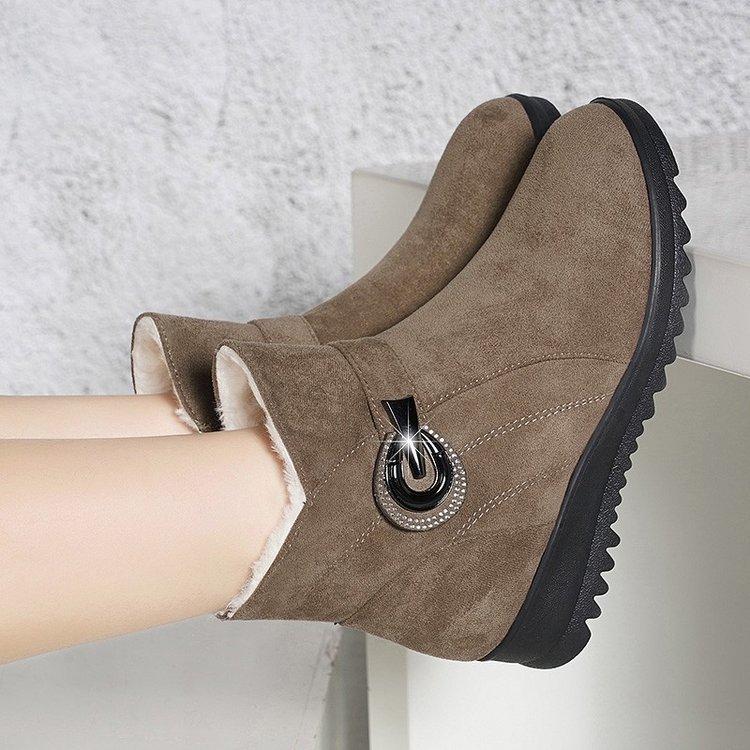 Snow Boots Women's Platform Cotton Shoes Women's New Thick Velvet Matte Short Boots Slippery Warm Versatile Cotton Boots Batch