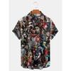 Camisas con Estampado de Anime Japonés Verano 2023 Nueva Camisa para Hombre Impresión 3D Estampado de Terror Ropa Hawaiana Diseño Personalizado Top para Hombre