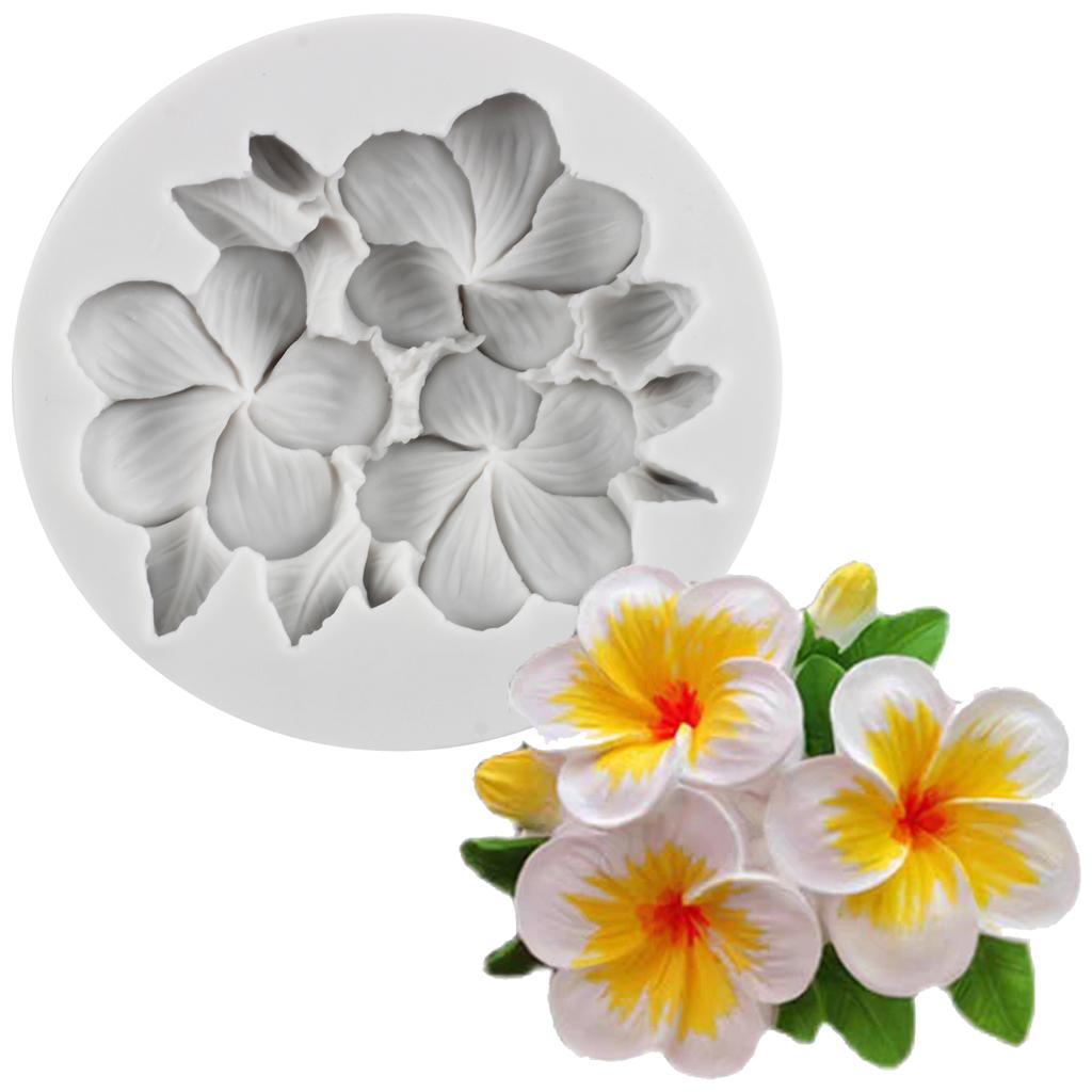 DIY Flower Silicone Mould Gardenia Plumeria Fondant Moulds Cake Decorating Tools Cupcake Candy Resin Clay Moulds Chocolate Mould