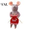 Handmade Nordic Ornament Collection Christmas Felt Mouse Ornament, Felted Wool Hanging Decoration, Warm Winter Holiday Gift Ideas Cute Knitting