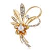 Luxury temperament dumb gold brooch female morrow plant pearl flower pin suit simple brooch with jewelry
