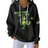 Women's Loose And Comfortable Drawstring V-neck Long Sleeved Print Hoodie