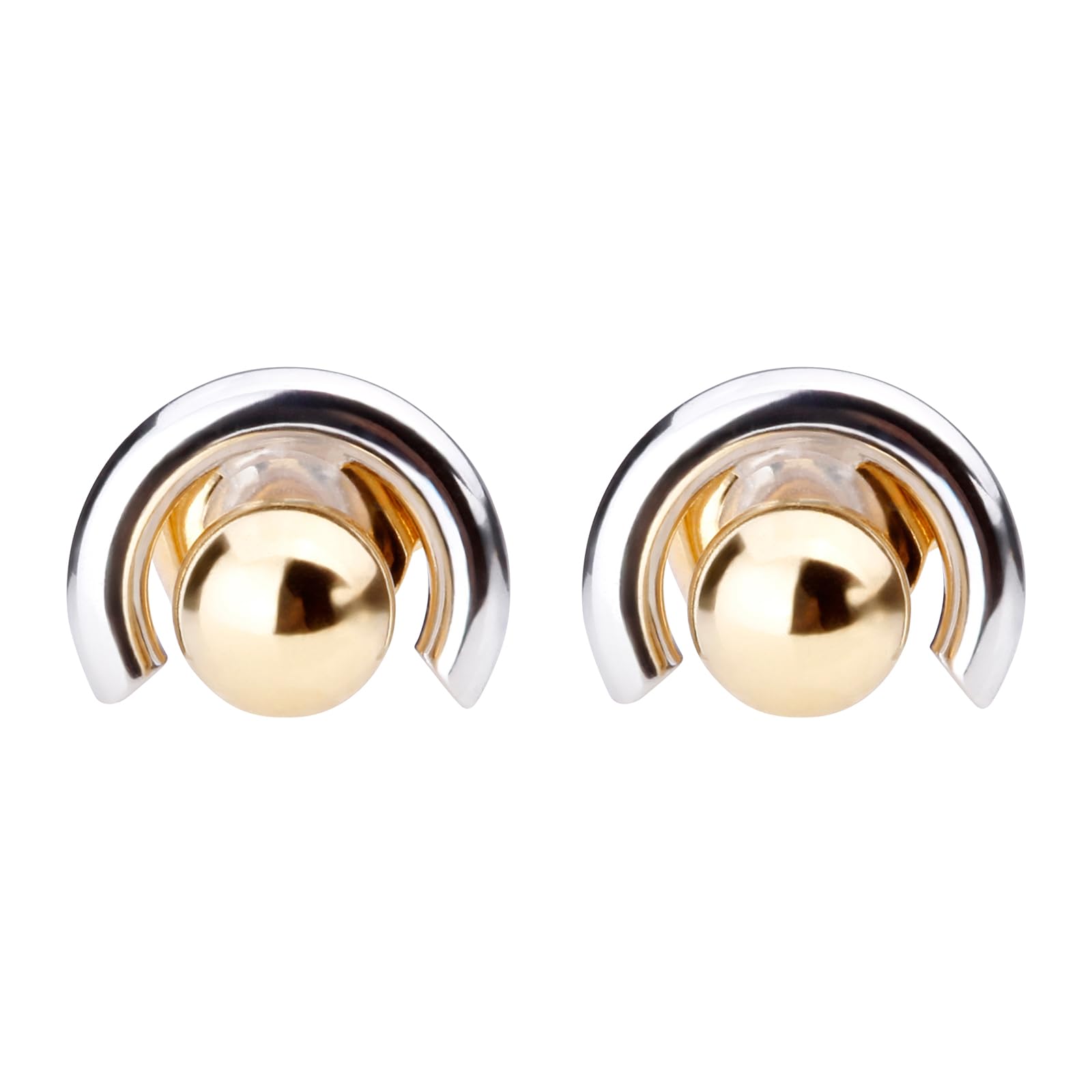 

LOKUMI Made in 18K K18 Half Round Nickel Gold x Earrings, Japan, Gold, Post, K18, Hypoallergenic, 2-way, Circle, Ball, Women s, Simple, Stud, Ball,