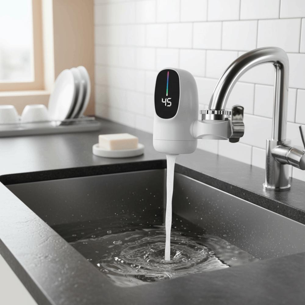 Temperature Display Tankless Heaters 3000W Fast Heating Electric Hot Water Tap Bathroom