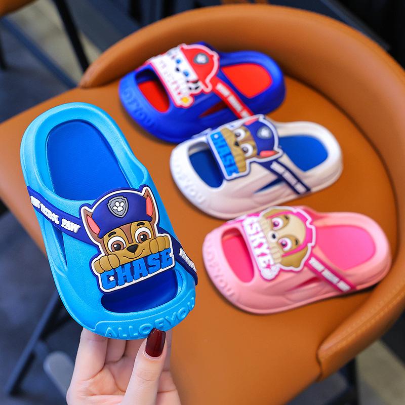 Paw Patrol Summer Children's Sandals Boys and Girls Non-Slip Soft Sole Toddler Anti-Collision Closed-Toe Cute Baby Slippers