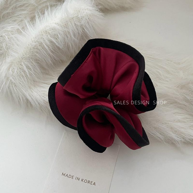 Elegant French Satin Pearl Hair Tie - High Elastic Ponytail Bun Accessory for Women
