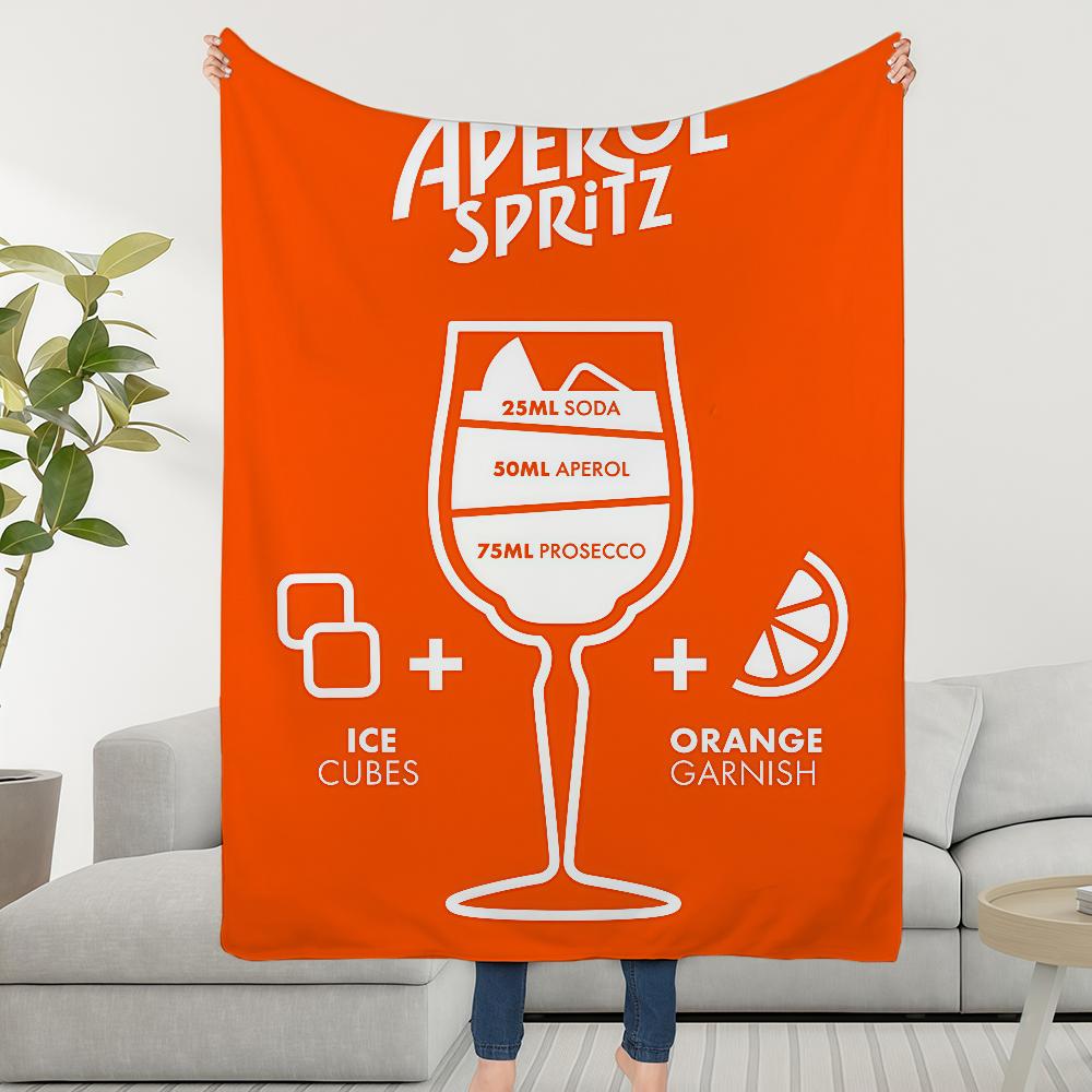 Blanket Throw Super Cosy Logo Plush Living S-SpritzS-ES Room Sofa Couch A-AperolS-ES Childish Birthday Gifts 30x40in