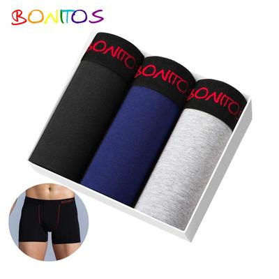 3 Pezzi Cotone Intimo Uomo Sexy Mutande Set Boxer da Uomo Tinta Unita
