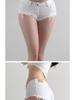 White Low-Waist Raw Edge Denim Micro Shorts for Women, Summer Style, European and American Hip-Hugging Ripped Distressed Design