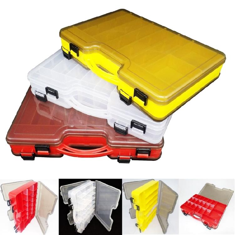 Double Sided Fishing Tackle Box Plastic Fishing Lures Baits Box Easy to Use