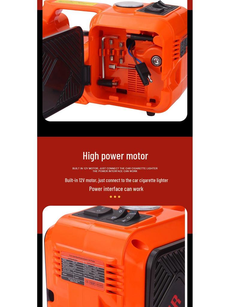 Zestaw 5-tonowego elektrycznego podnośnika samochodowego z pompką powietrza 12V i kluczem