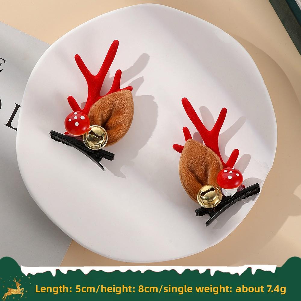 Christmas Antler Hair Clips New Year Hair Clips Elk Antler Duckmouth Hair Clips Cute and Sweet Headwear