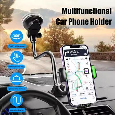 Soporte para Teléfono Móvil Coche, Soporte para Teléfono de Coche para Parabrisas/Salpicadero/Ventana, Soporte para Teléfono con Ventosa Para Coche Camión Compatible T6z9