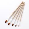 5pcs Filbert Tip Paint Brushes Set Nylon Hair Wooden Handle Artists Paintbrushes for Children Adults Beginners for Acrylic Oil Watercolor Gouache Nail
