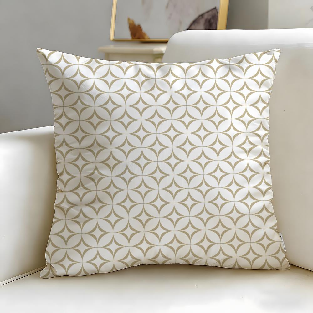 classic art theme Japanese Golden Lines Cushion Cover Soft EasyWash Pillow Case Versatile for Couch Bed Travel and Office