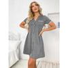Women's Pure Color Short Sleeve Casual Nightgown