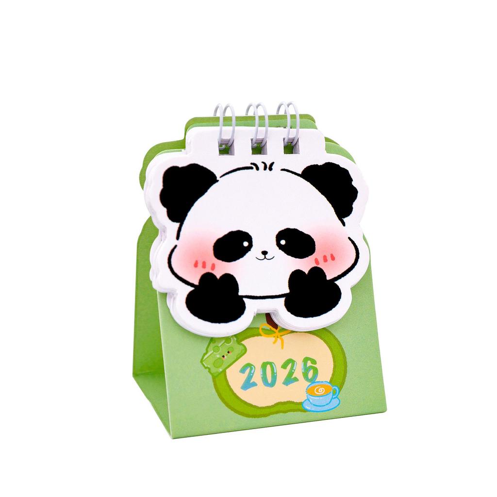 2026 Cute Panda Mini Desk Calendar: Cartoon Desk Planner & Ornament