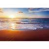 Background Photo with Beach Waves and Sunset, Summer Vacation, Ocean, Beach, Blue Sky, White Cloud, Sand, Photo Shoot
