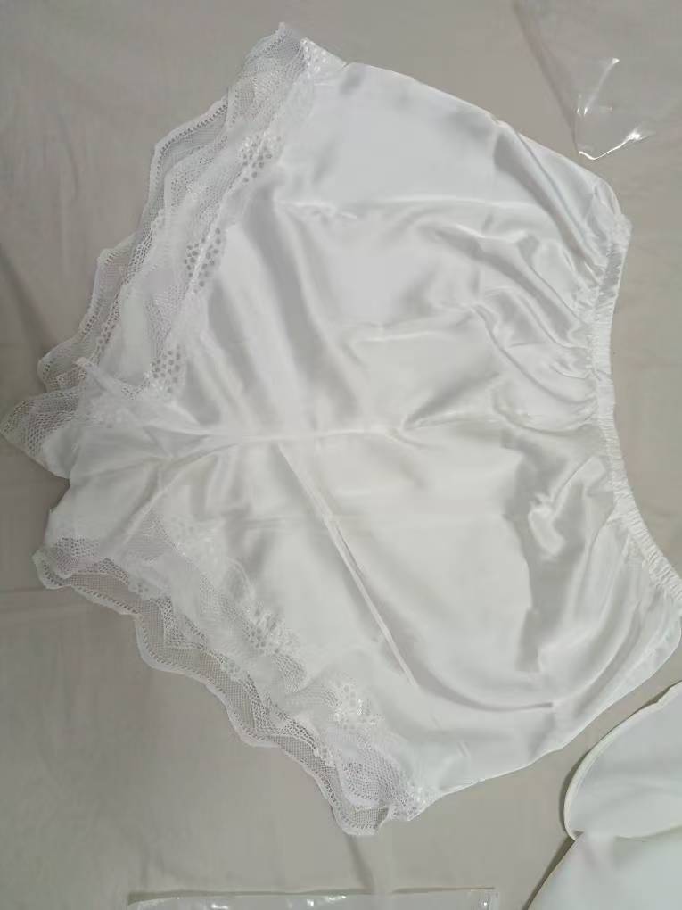 Ice silk pajamas women's summer sexy loungewear boyfriend wind shirt lace satin shorts pure desire wind white shirt pajamas