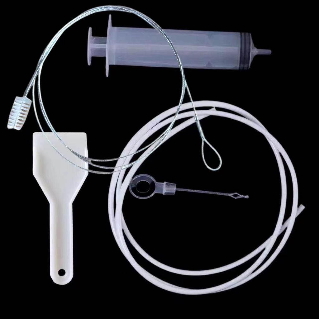 Refrigerator Unclogger & Cleaner Set: Bristle Brush, Cleaning Brush, Drain Unclogger, Deodorizer Box, Syringe