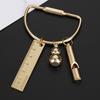 Creative Brass Keychain Portable Key Ring Pendant Whistle Ruler Buckles DIY Unique Organizer Tools Jewelry Keychain Accessories