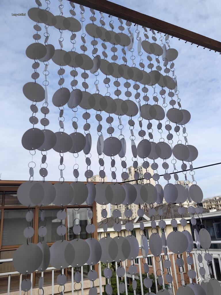 White Solid Color Round Hanging Curtain for Wedding Background & Corridor Wind Chimes Decoration