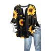Summer Tops For Women Cute V Neck 3/4 Sleeve Blouses Floral Print Top Casual Shirts