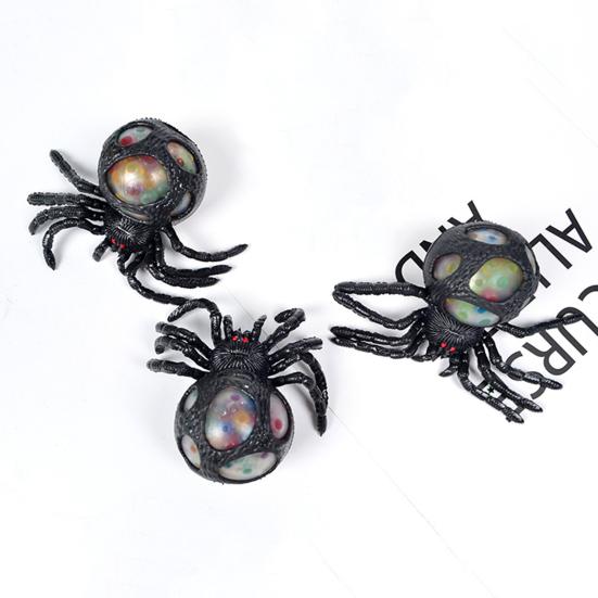 Spider Squeeze Toy Realistic Stress Relief Fidget Toy Soft TPR Toy with Colorful Beads Inside Prank Fun Halloween Gifts