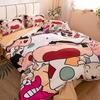 Boy Girl Crayon Shin-chan Bedding Set Pillowcase 2/3/pcs Shin-chan Duvet Cover Adult Children Gift Single Double Large Size