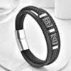 Black Leather Rope Cowhide Men's Double-layer Genuine Leather Woven Bracelet Handmade Multi-layer Leather Bracelet