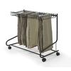 Sunny Point Trouser Hanger Rack with Casters for Clothing Storage and Closets (20 Pieces, Black)