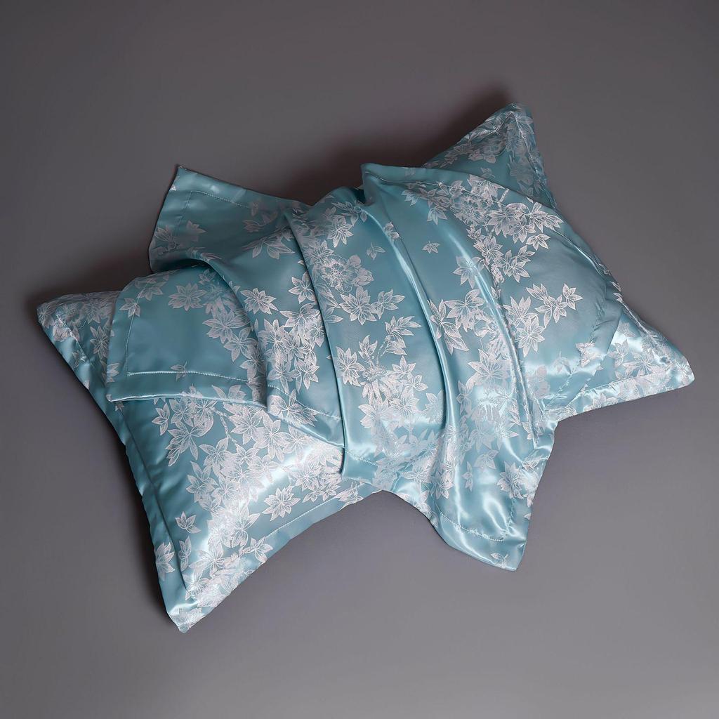 European Satin Jacquard Pillowcase - Soft, High-End Tribute Cover for Adults, 48×74cm