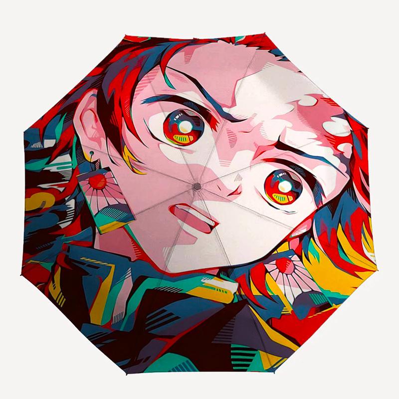 1pc Anime Character Outdoor Umbrella - Automatic Opening/Closing, Portable 3-Fold Design, 8-Bone Iron Frame, Perfect Gift for Fans, Travelers, Da