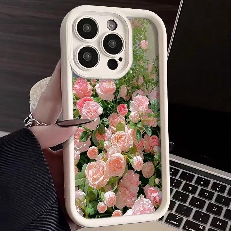 Rose Is Suitable for Apple 16promax13 Anti-drop Mobile Phone Case Iphone17 Girl 14pro15 Anti-drop.