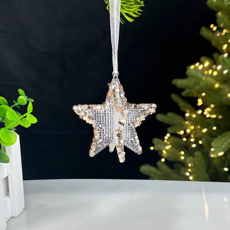 Christmas Decorations Sequined Acrylic Pendants Transparent Snowflake Pendants Christmas Tree Decorations Props