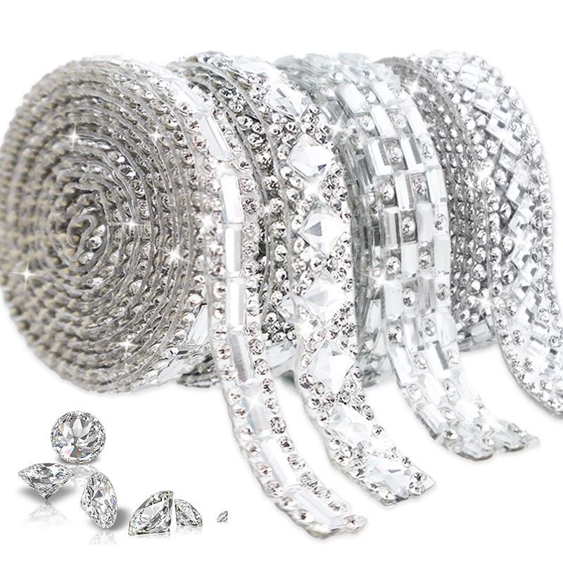 Self-Adhesive Rhinestone Lace Strips for DIY Clothing and Shoe Accessories