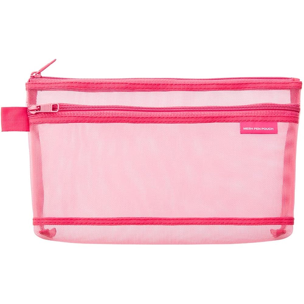 DESIGNPHIL Midori Pen Case, Mesh Pen Pouch, Pink A 41834006
