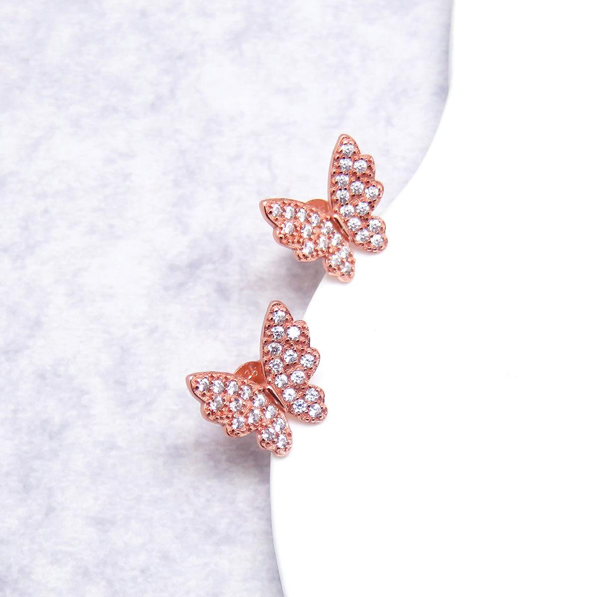 

Высококачественные серьги-гвоздики для женщин с нишевым дизайном, серьги из циркония, изысканные маленькие серьги-бабочки нового стиля на осень и зиму