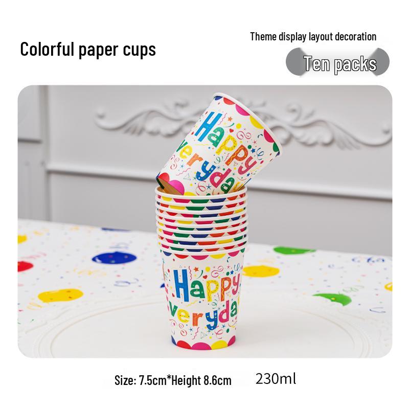 Disposable Party Supplies Set: Paper Plates and Cups for Birthdays and Weddings