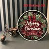 Vintage Merry Christmas Wreath Metal Tin Sign Wall Art Home Decor