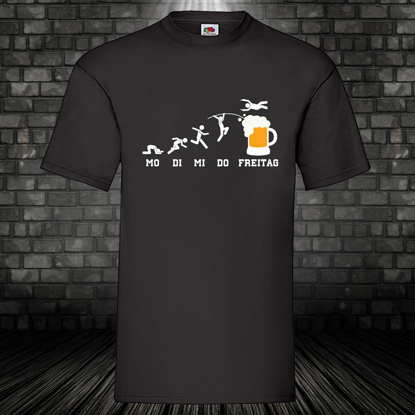 Beer Jump Fun Shirt Cult T-Shirt Grilling Beer Sports Hops 100% Cotton S-5XL M