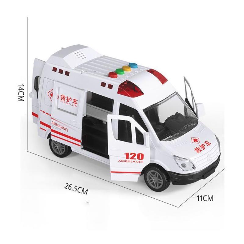 Dětská sanitka 120, hračka, která otevírá dveře, hudební příběh, simulace setrvačnosti 110, policejní auto pro chlapce