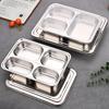 304 Stainless Steel Divided Lunch Tray with Lid