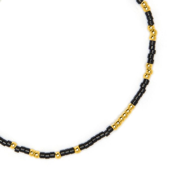 Bracelet - LUXENTER - Xanvi - Cristal noir - Finition or jaune 18k - Diamètre 55 mm