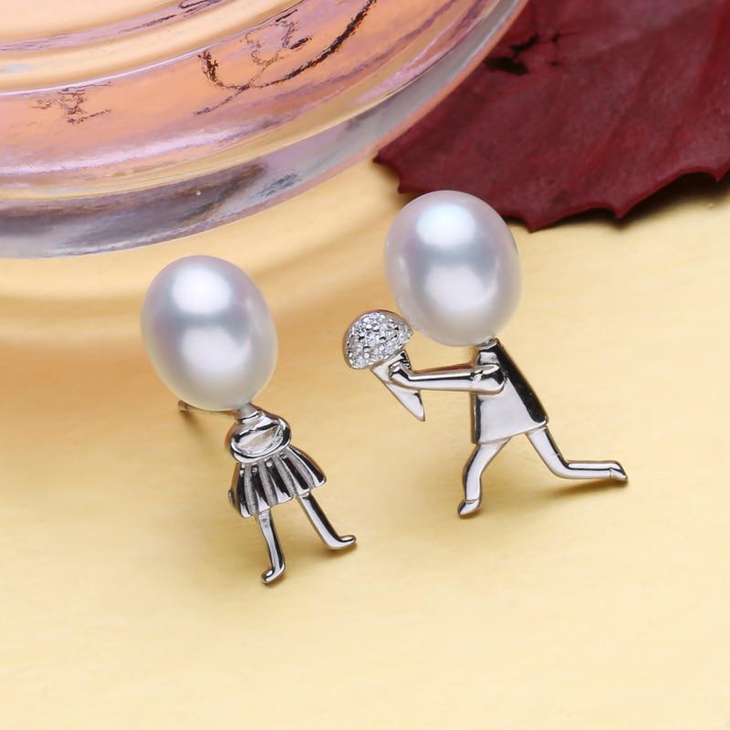 LSOOYH Romantic Propose Marriage Love Jewelry Natural Stone Freshwater Pearl Earrings Unique