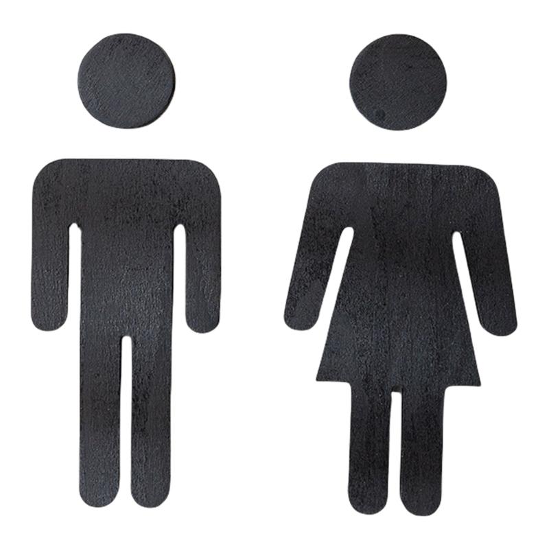 Elegant Wood Bathroom Signs Men and Women Toilet Door Signs Restroom Wall Plaques for Home Office and Restaurant Decors