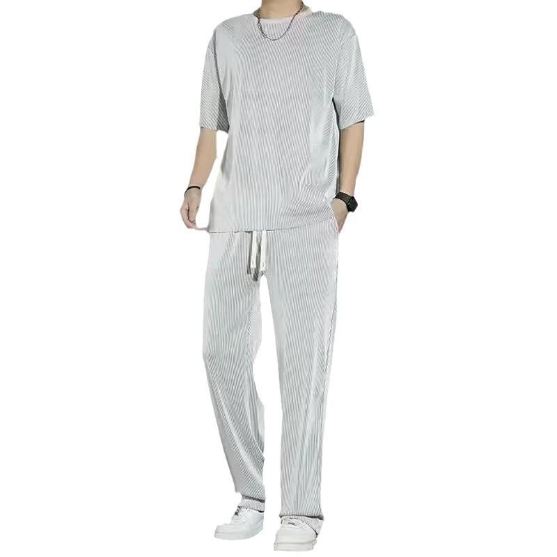 Sports and Leisure Summer Pants for Men, Loose Straight Leg Set, Thin Western Style Pants, Trendy Hanging Pants